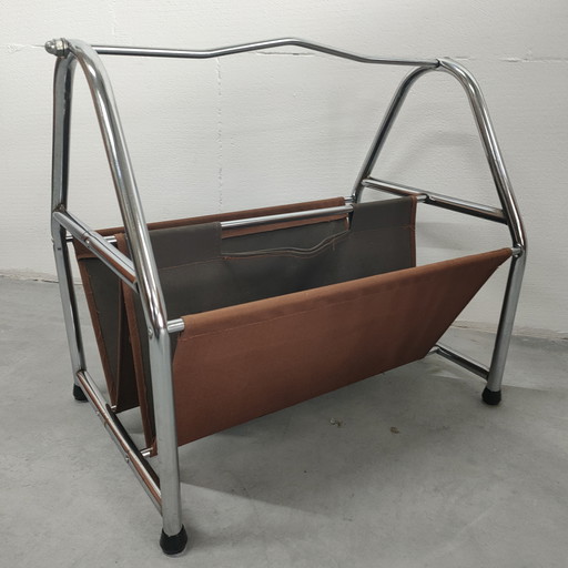 Rare porte-revues chromé vintage des années 60-70