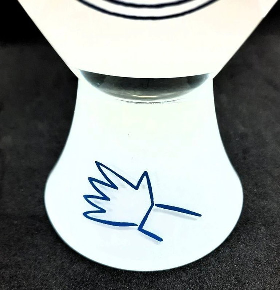 Image 1 of (W016) Vase Ritzenhoff Petit-Roulet blanc à motif abstrait