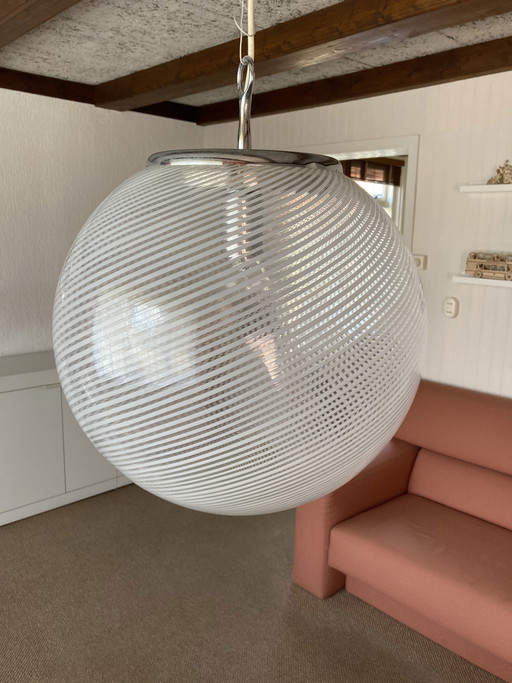 Lampada a sospensione in vetro vintage