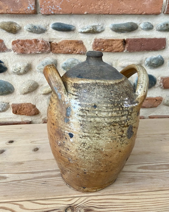 Antique French Stoneware Jar With Handles – 19th / Early 20th Century – Decorative Objects, Other (photo 3 of 7)