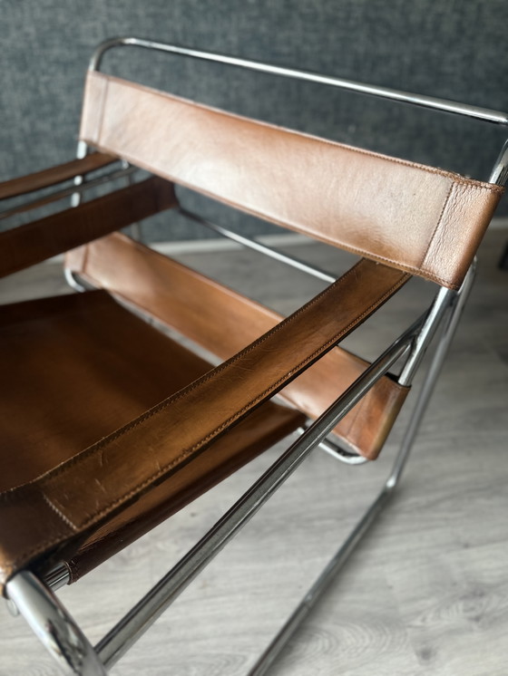 Image 1 of Sedia vintage "Wassily", pelle color cognac, Italia, anni '70