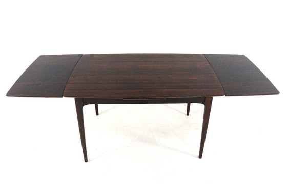 Image 1 of Rosewood rectangular extendable dining table 'Goes' vintage