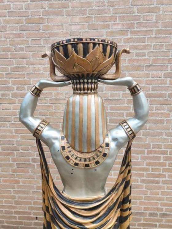 Image 1 of statua di faraone a grandezza naturale egiziana Porta piante - Egitto