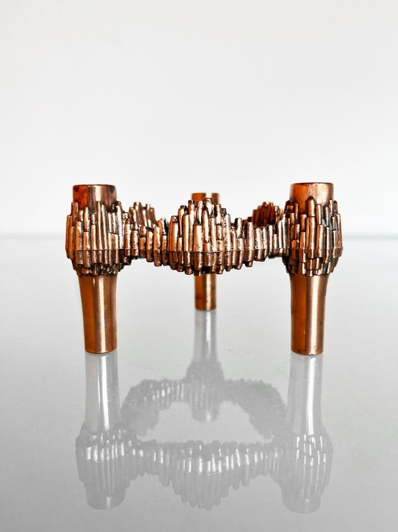 Image 1 of Vintage 70s BMF Quist Nagel kandelaar koperkleurig