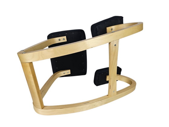 Sedia a ginocchiera con cuscini in tessuto nero, Sedie a dondolo, Legno, Tessile, Modern (foto 6 di 6)