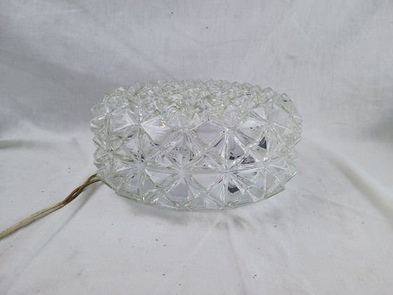 Image 1 of Elegante vintage Franse plafondlamp, vlak gemonteerd, VIANNE, midden 20e eeuw