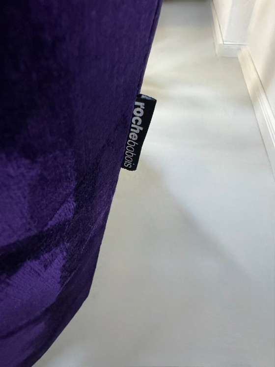 Image 1 of Roche Bobois Profile Sofá de diseño de 2,5 plazas tejido violeta berenjena violeta
