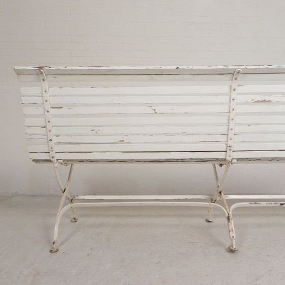 Tuinbank, Lattenbank, Inklapbaar 2 Meter Lang, Jaren 30 – 3-5 zitsbanken, Wood, Iron (photo 12 of 30)