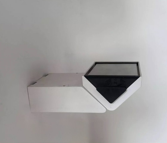 Image 1 of Lampada da parete vintage regolabile, metallo laccato bianco e nero, LITA, Francia, 1970