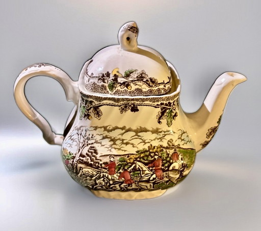 Myott Country Life Teapot Vintage Hunting Scene