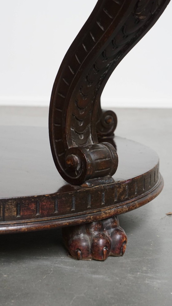 Image 1 of Antiker französischer Beistelltisch aus den frühen 1900er Jahren mit einer Marmorplatte