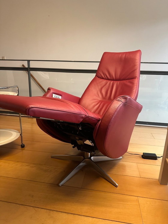 Image 1 of Luxuriöser elektrischer Relaxsessel in rotem Leder – mit Garantie und Rechnung