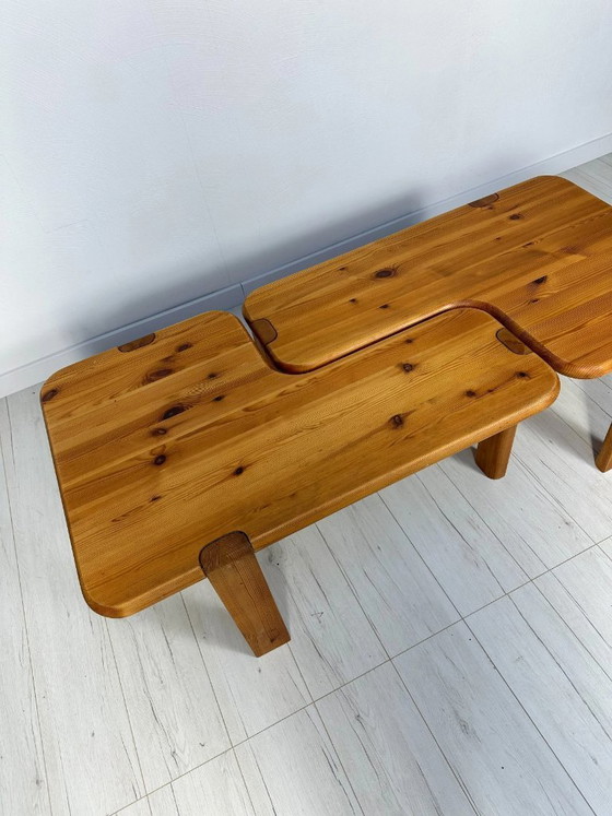 Image 1 of Set van 2 vintage massief grenen salontafels van Aksel Kjersgaard, Deens design, jaren 60-70