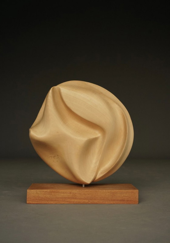 Image 1 of Scultura astratta in legno di melo intagliato, anni '80