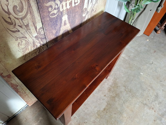 Image 1 of Heavy teak side table, console table, and console, 101x40cm and 79cm high.