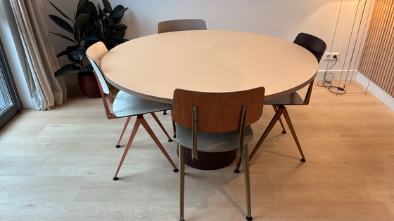 Image 1 of Mesa de comedor redonda de linóleo Faust de 130 cm - contrachapado de abedul