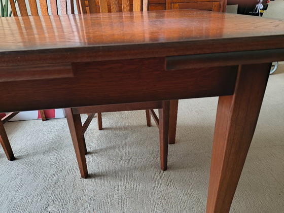 Wooden dining table, extendable, Brown, Klassiek (photo 5 of 5)