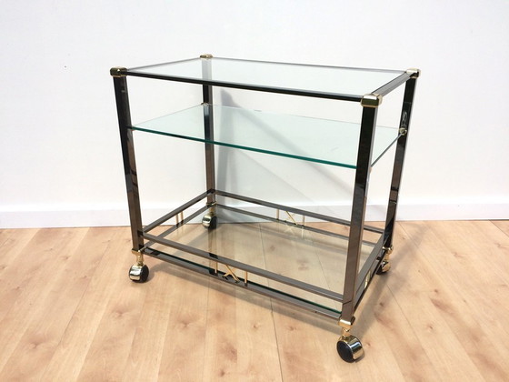 Image 1 of Carrello da portata anni '80 * Vintage Hollywood Regency * Tavolo con ruote