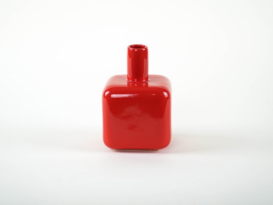 Image 1 of Red ceramic vase, German design, 1990s, manufactured by ASA Selection