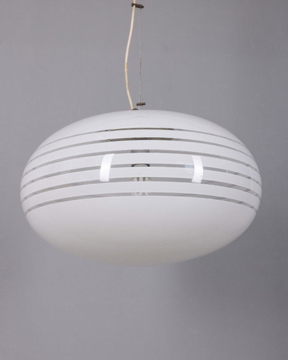 Image 1 of Vintage 1960s chandelier in metal and Murano glass, Italian design