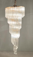  Großer Kronleuchter/Deckenlampe von Paolo Venini, Wasserfall, Muranoglas, Italien, 1970er Jahre