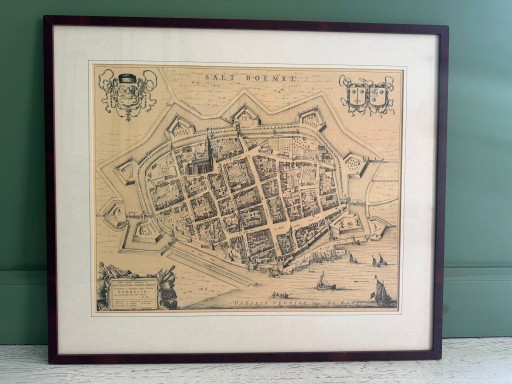 Historical map of Zaltbommel (c. 1649) – Joan Blaeu | Luxuriously framed by Lijstenmakerij Hendrik de Laat, Den Bosch