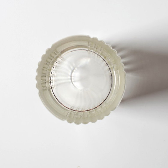 Image 1 of Mid-century Elegant Clear Pressed Glass Vintage Vase by Miloš Filip / Rosice / Czech Republic / 1957