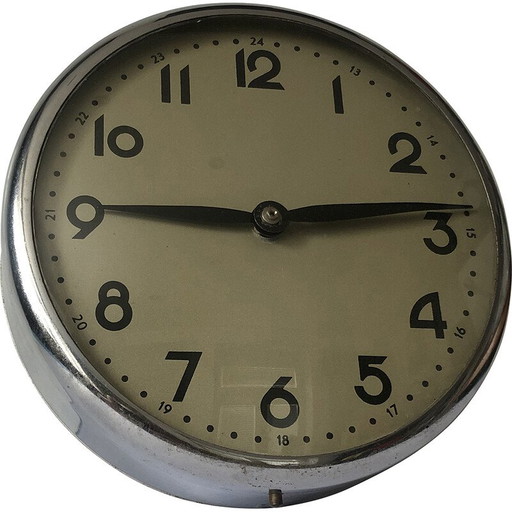 Vintage industrial wall clock, Czechoslovakia 1960s