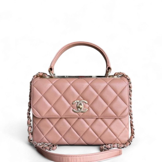 Image 1 of Chanel Trendy CC Small - Cannage Lamsleer Blush Goudkleurige Hardware Serie 23