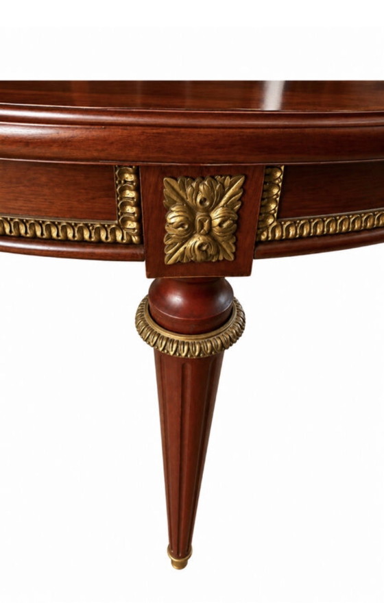 Round Mahogany Dining Table in Louis XVI Style - Ø120 cm – Wood (photo 2 of 5)