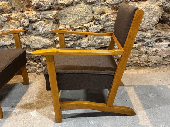 Image 1 of Paar gerestaureerde retro fauteuils in de stijl van Krásná Jizba, jaren 60