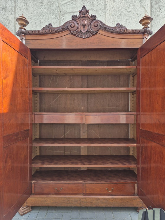 Grande armadio a frontone Biedermeier. Armadio antico. Credenza / mobile, Armadi contenitori, Legno, Marrone (foto 9 di 11)