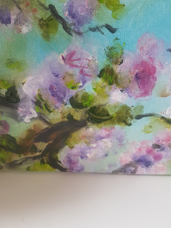 Image 1 of Acrilico dipinto a dita, fiori