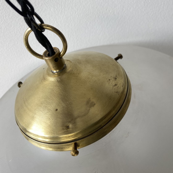 Image 1 of Antieke Art-Deco Xl Halve Bol Vintage Hanglamp