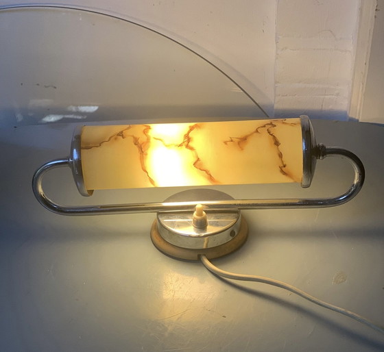 Image 1 of Art deco wandlamp gemarmerd glas van 1920 - 1930