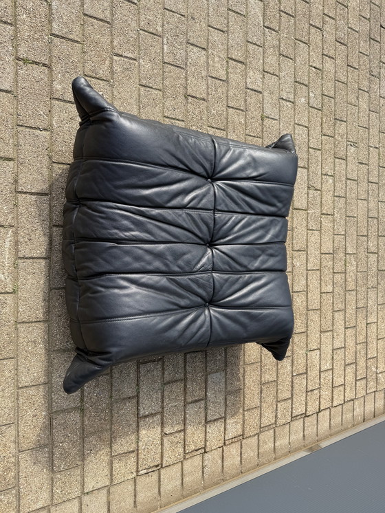 Image 1 of 100% authentic Togo Ligne Roset pouf in original black leather