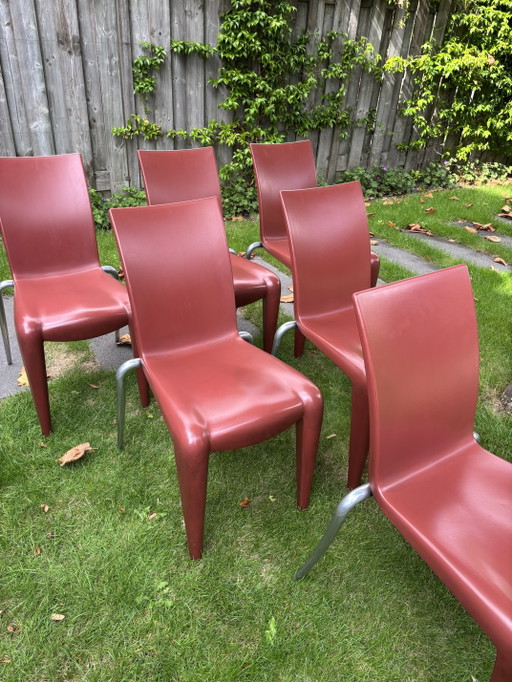6x Vitra - Starck Eetkamerstoelen Louis XX – Chrome, Plastic (photo 2 of 5)