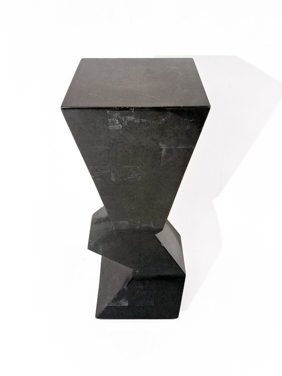 Decoratieve zuil bijzettafel "Zigzag" – Metal, Vintage (photo 7 of 13)