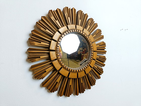 Image 1 of Vintage Golden Sunburst Mirror, 1960s
