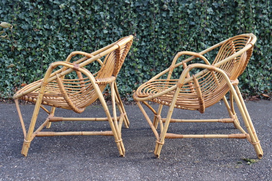 Image 1 of Paar vintage rotan fauteuils uit de jaren 60
