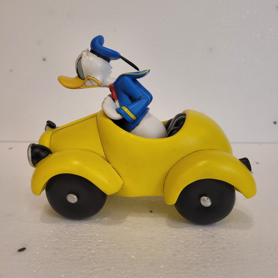 Image 1 of Pato Donald con Coche Amarillo, Rutten, Resina, 2000’s - Estados Unidos