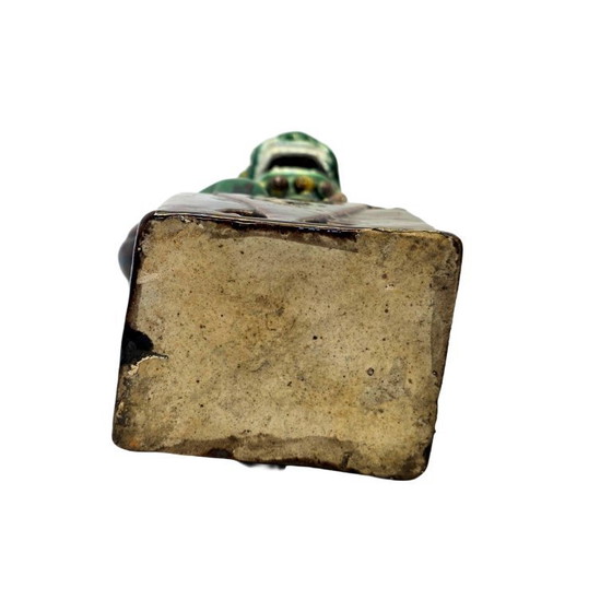 Image 1 of Statue de chien Fu en céramique de lion de temple chinois