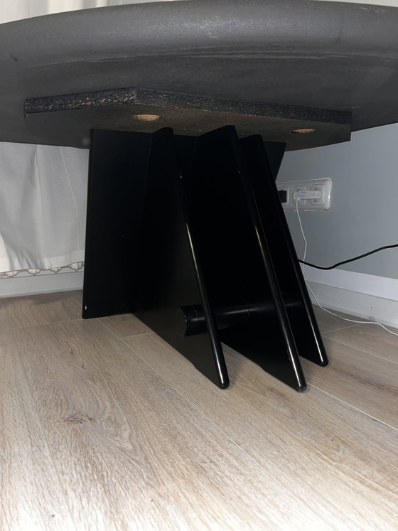 Image 1 of Brutalistische mozaïek salontafel | Leisteen & messing | Paul Kingma-stijl | "Design P