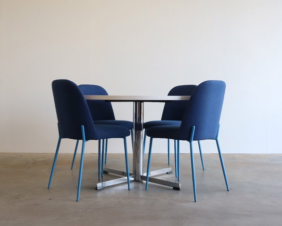 Image 1 of Vintage white round dining table 120 cm