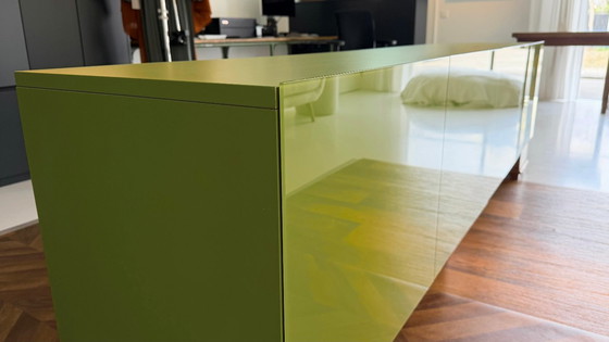 Image 1 of Meuble mural design Lago « Amplia » – buffet suspendu vert olive