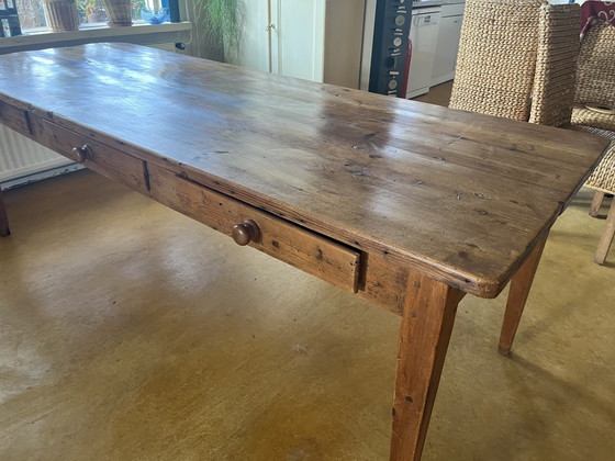 Image 1 of Antieke grenen tafel 2.30 m