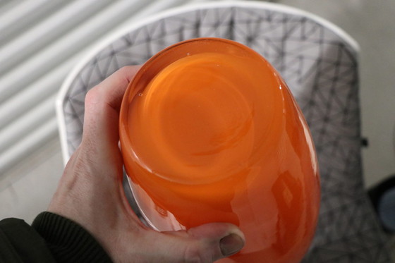 Image 1 of Pair of Large Orange Vases