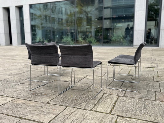 6x Jano chairs - Kazuhide Takahama - Simon Gavina – Dining chairs, Textile, Chrome (photo 8 of 17)