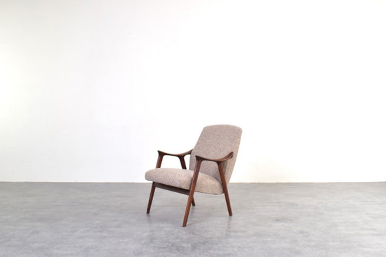 Image 1 of Mid-Century "Tenor" Teak & Boucle Fauteuil van Møre Lenestolfabrikk, jaren 60