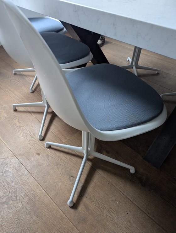 Image 1 of 6 sedie Herman Miller La Fonda Eames bianche vintage